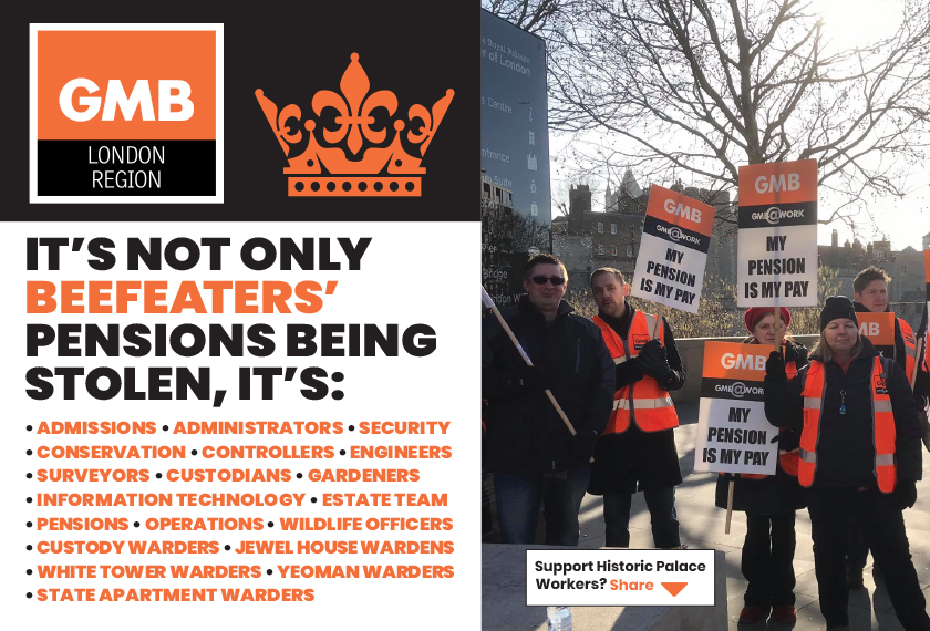 GMB members at Historic Royal Palaces to hold walkout and demonstration