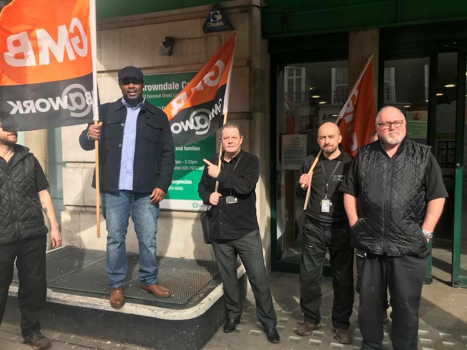 GMB members protest sacking of Amey electrician