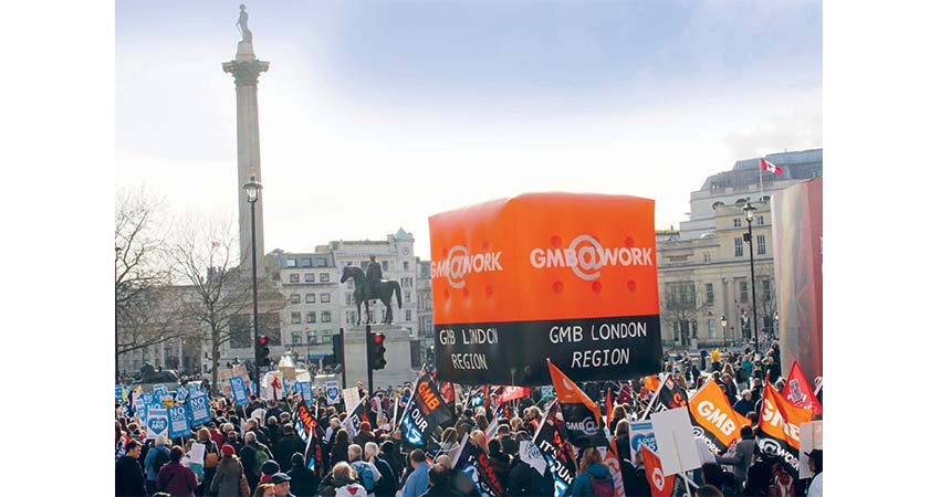 GMB London support TUC rally for 'a new deal for working people' on 12 May