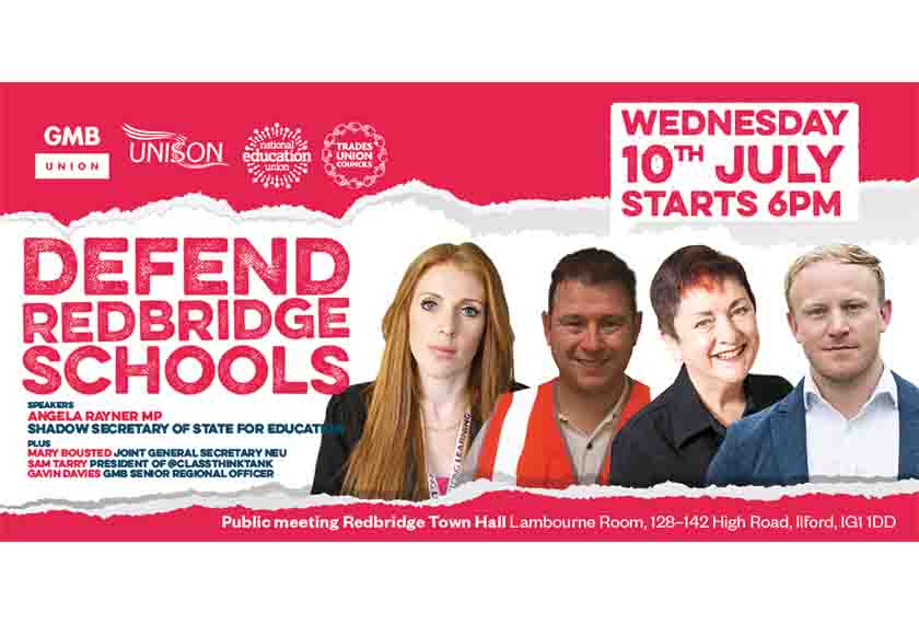 GMB support public meeting on defending Redbridge schools